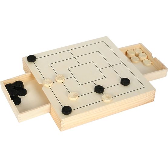 Set di giochi in legno 3 in 1 - Scacchi, Dama, Mulino