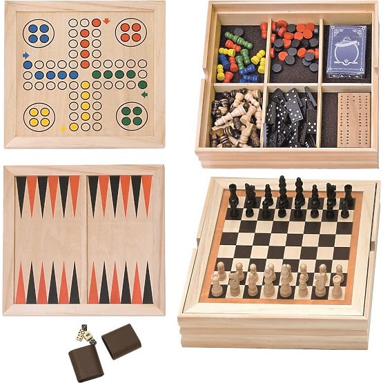 Set di giochi in scatola di legno
