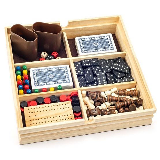 Set di giochi in scatola di legno