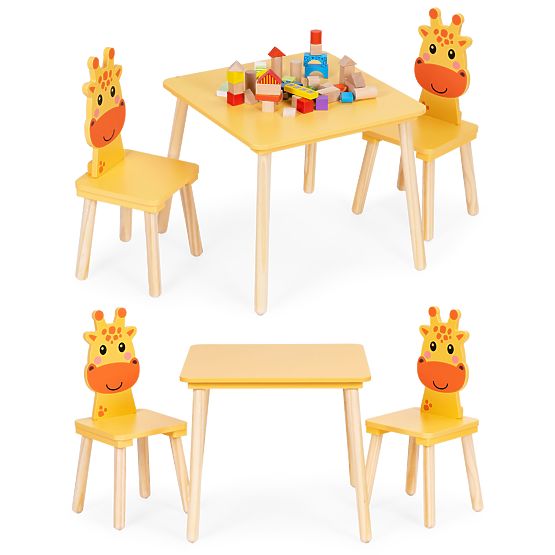Set di mobili per bambini tavolo + 2 sedie giraffa ECOTOYS
