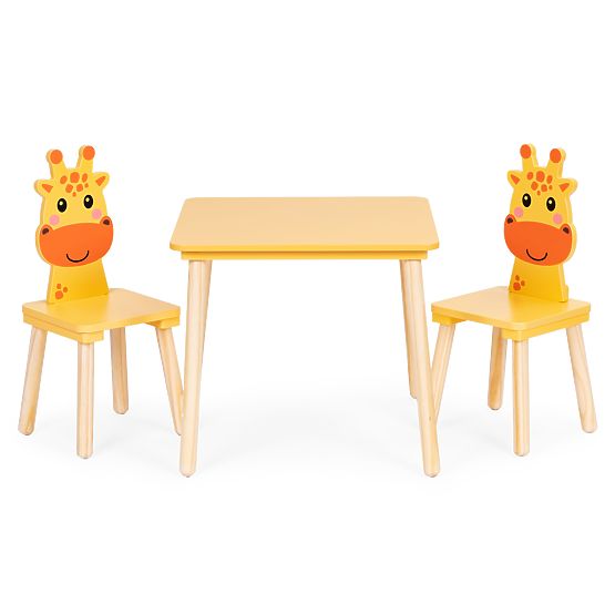 Set di mobili per bambini tavolo + 2 sedie giraffa ECOTOYS