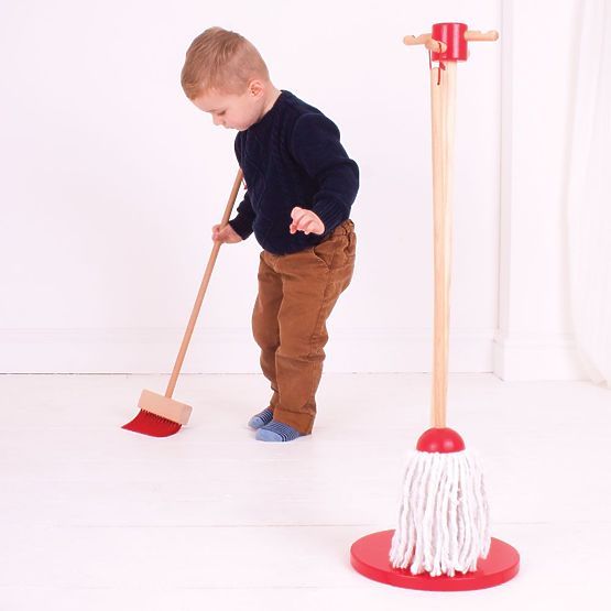 Set di pulizia giocattolo Bigjigs Toys rosso