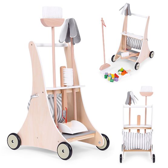 Set di pulizia in legno con carrello ECOTOYS