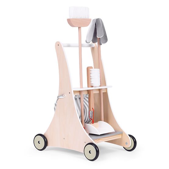 Set di pulizia in legno con carrello ECOTOYS