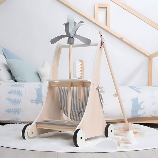 Set di pulizia in legno con carrello ECOTOYS