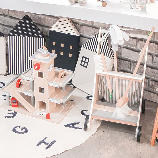 Set di pulizia in legno con carrello ECOTOYS
