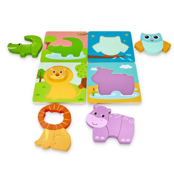 Set di quattro puzzle con animali