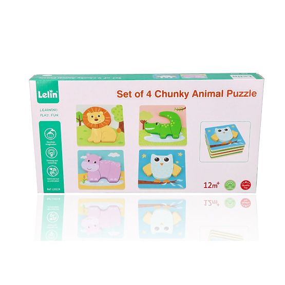Set di quattro puzzle con animali