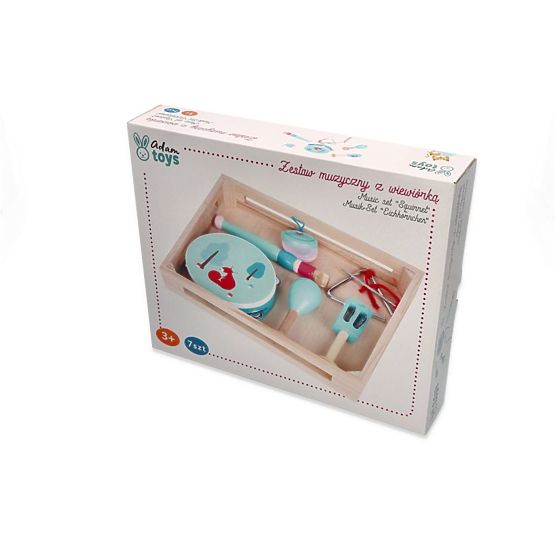 Set di strumenti musicali con uno scoiattolo