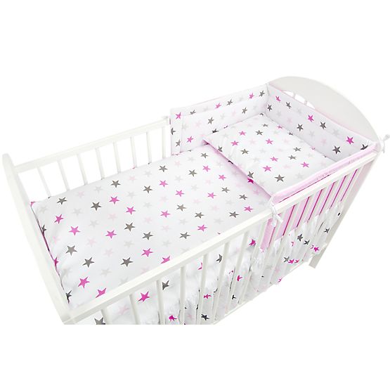 Parure lenzuola 120x90 cm Stelle - rosa