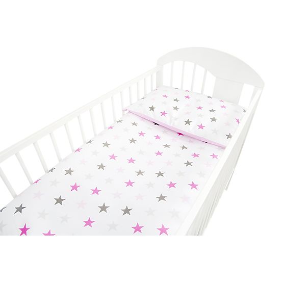 Parure lenzuola 120x90 cm Stelle - rosa