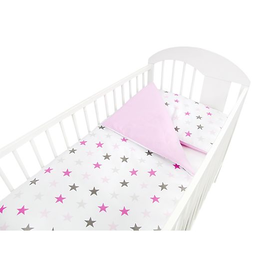 Parure lenzuola 120x90 cm Stelle - rosa