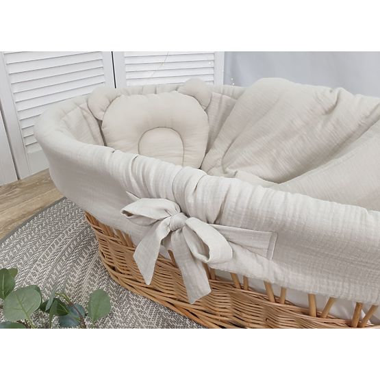 Set di biancheria da letto per culla in vimini - beige