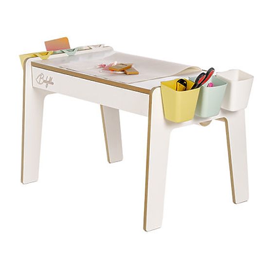Set per bambini tavolo e due sedie con accessori - bianco