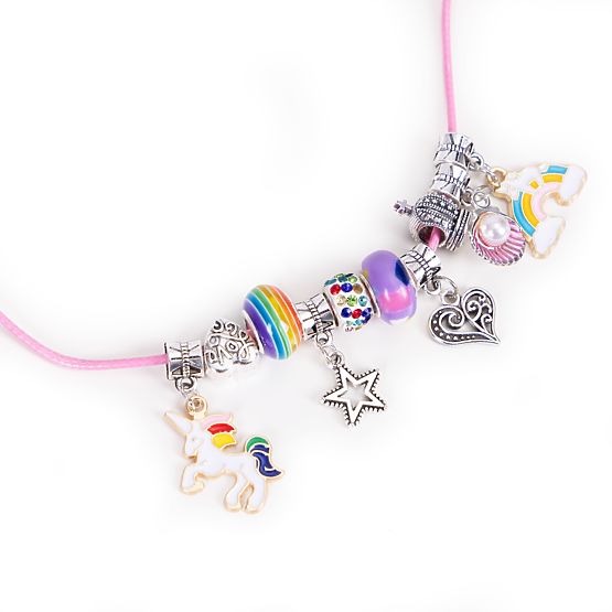 Set per creare braccialetti, collane, ciondoli, perline 66 elementi + organizer e borsa