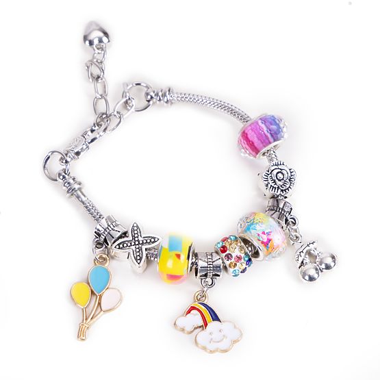 Set per creare braccialetti, collane, ciondoli, perline 66 elementi + organizer e borsa