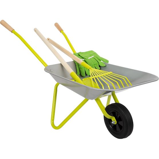 Set per giardiniere Carriola + Attrezzi + Guanti