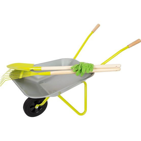 Set per giardiniere Carriola + Attrezzi + Guanti