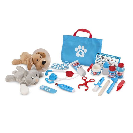 Set veterinario con animali imbalsamati