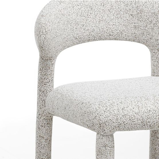Sgabello da bar imbottito Hiroki, mélange beige-grigio