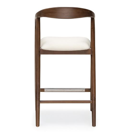 Sgabello da bar in legno Ludvika 2.0, arrotondato, noce/crema