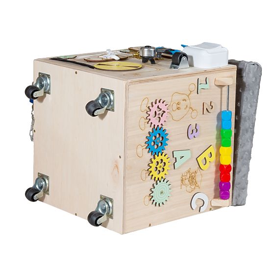 Sgabello Attività Montessori in Legno - Naturale / Grigio