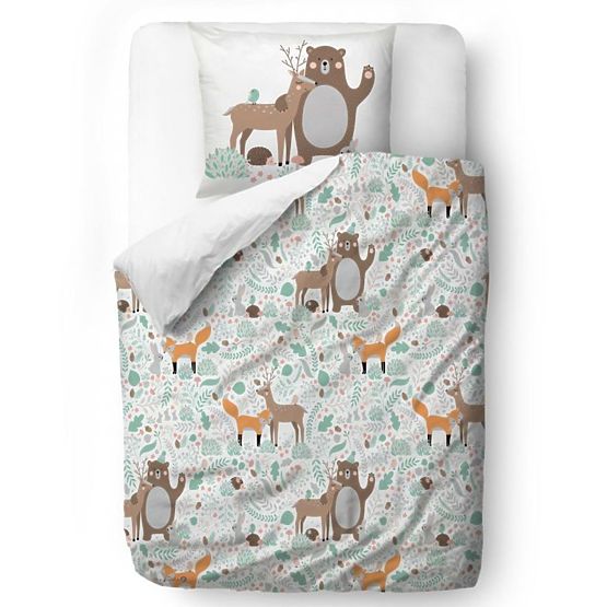 Sig. Little Fox Bedding Animal friends - coperta 100 x 130 cm cuscino: 60 x 40 cm