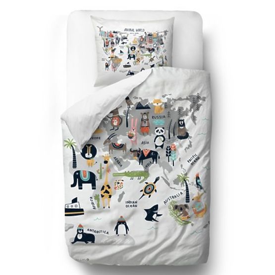 Sig. Little Fox Bedding Animal World - trapunta: 135 x 200 cm cuscino: 60 x 50 cm