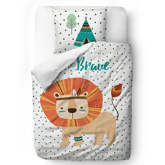 Sig. Little Fox Bedding Brave lion - coperta: 100 x 130 cm, cuscino: 60 x 40 cm