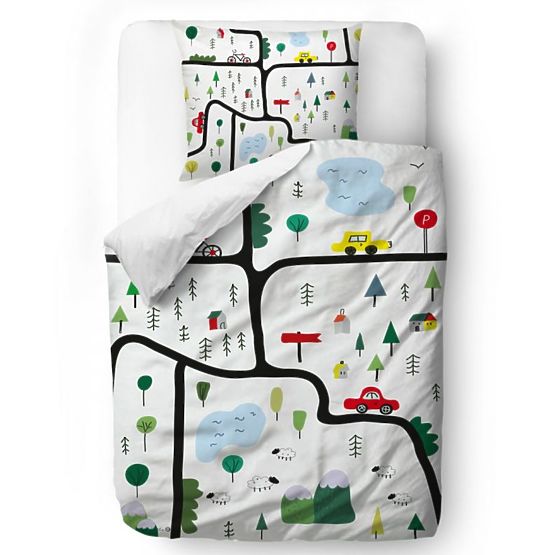 Sig. Little Fox Biancheria da letto City - coperta: 135 x 200 cm cuscino: 60 x 50 cm