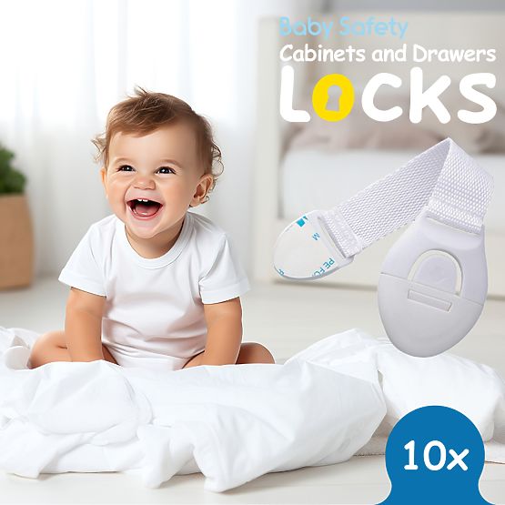 SIPO Blocco bambini per mobili con cinturino - 10 pz