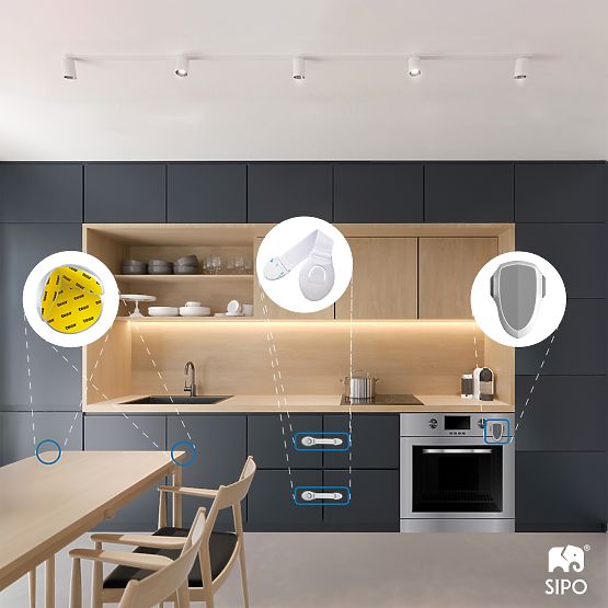 SIPO Blocco bambini per mobili con cinturino - 10 pz