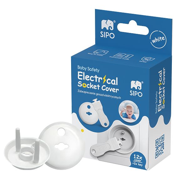 SIPO Coperture protettive per prese elettriche, bianche - 12 pz