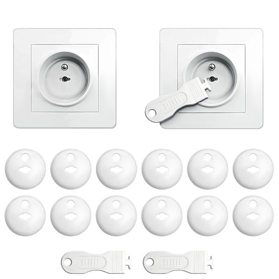 SIPO Coperture protettive per prese elettriche, bianche - 12 pz