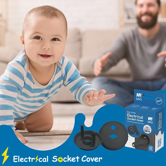 SIPO Coperture protettive per prese elettriche, nere - 12 pz