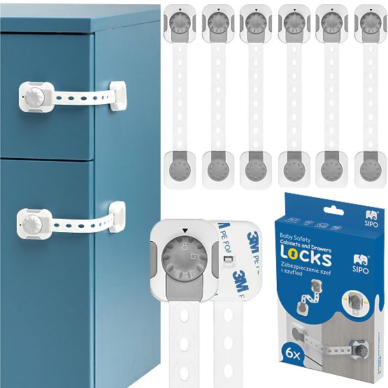SIPO Lucchetto intelligente multifunzionale per armadi e cassetti - 6 pz