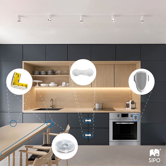 SIPO Nastro protettivo per bordi dei mobili, trasparente - 1 pezzo