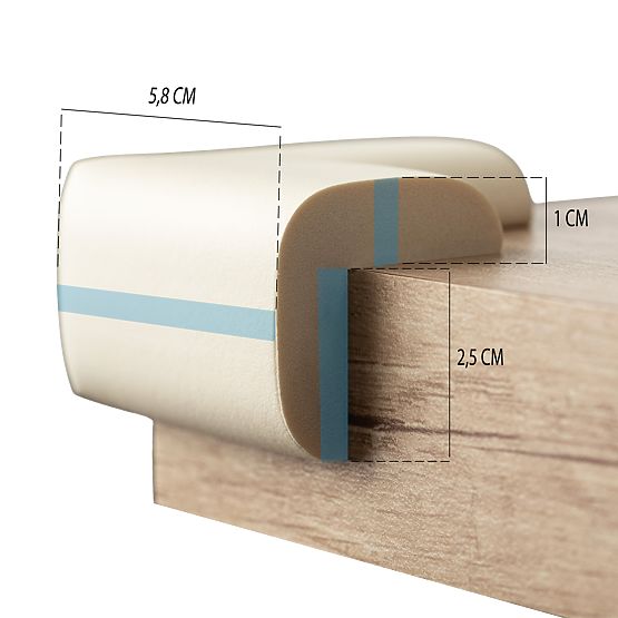 SIPO Protezione in schiuma per angoli di mobili, beige - 4 pz
