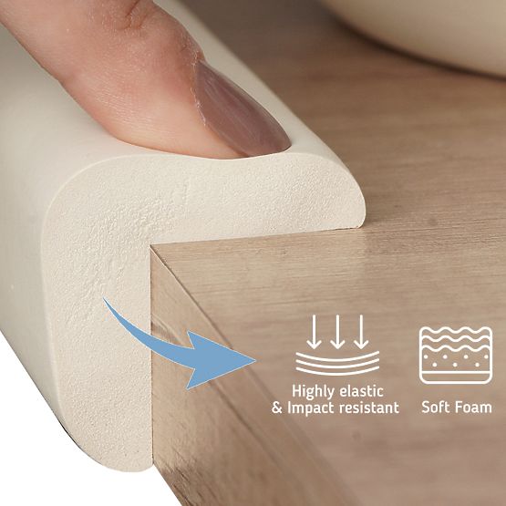 SIPO Protezione in schiuma per angoli di mobili, beige - 4 pz