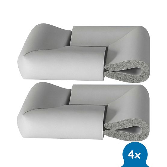 SIPO Protezioni angolari in schiuma per superfici in vetro, grigio - 4 pz