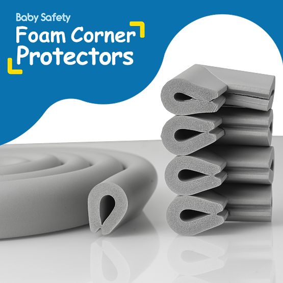 SIPO Protezioni angolari in schiuma per superfici in vetro, grigio - 4 pz
