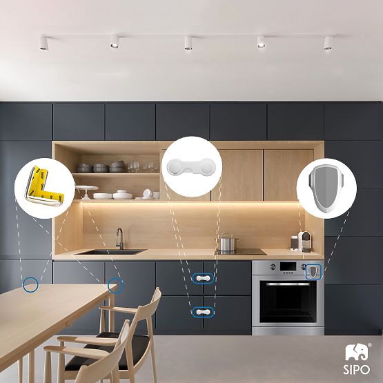 SIPO Set di protezioni in silicone a forma di L - 12 pz