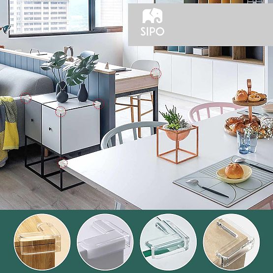 SIPO Set di protezioni in silicone a forma di L - 12 pz