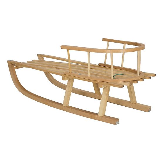 Slitta in legno con schienale