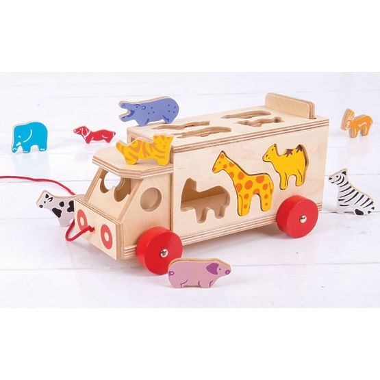 Slot machine Bigjigs, camion con animali