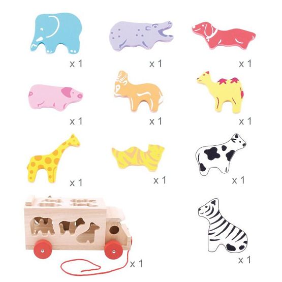 Slot machine Bigjigs, camion con animali