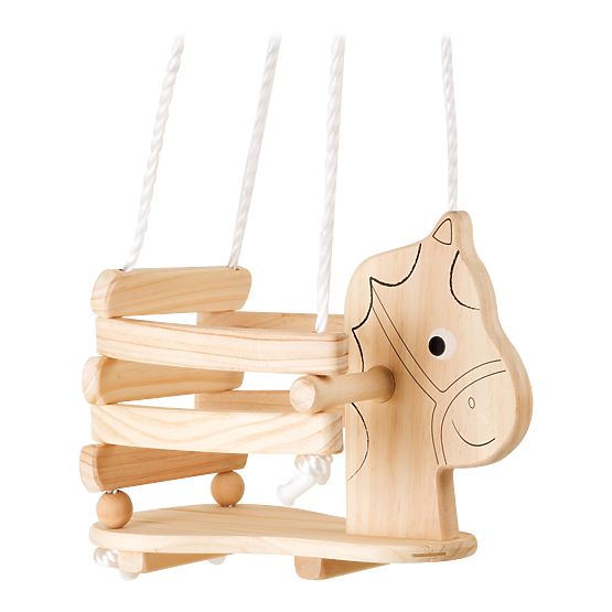 small foot Altalena in legno cavallo dipinto