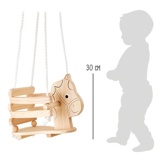 small foot Altalena in legno cavallo dipinto
