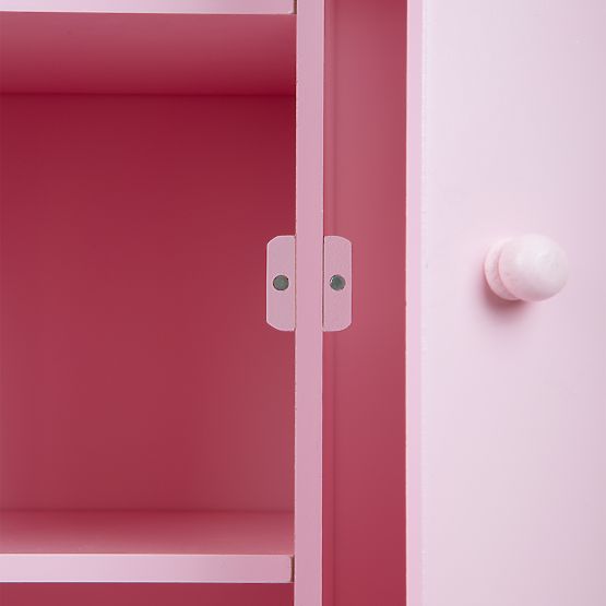 small foot Armadio in legno per bambole rosa