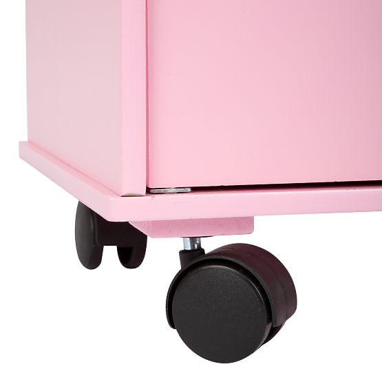 small foot Armadio in legno per bambole rosa